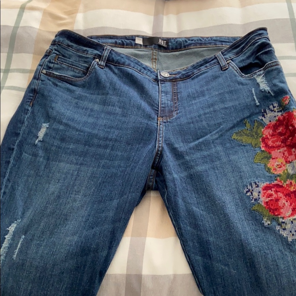 Kut from the Kloth Embroidered distressed jeans
